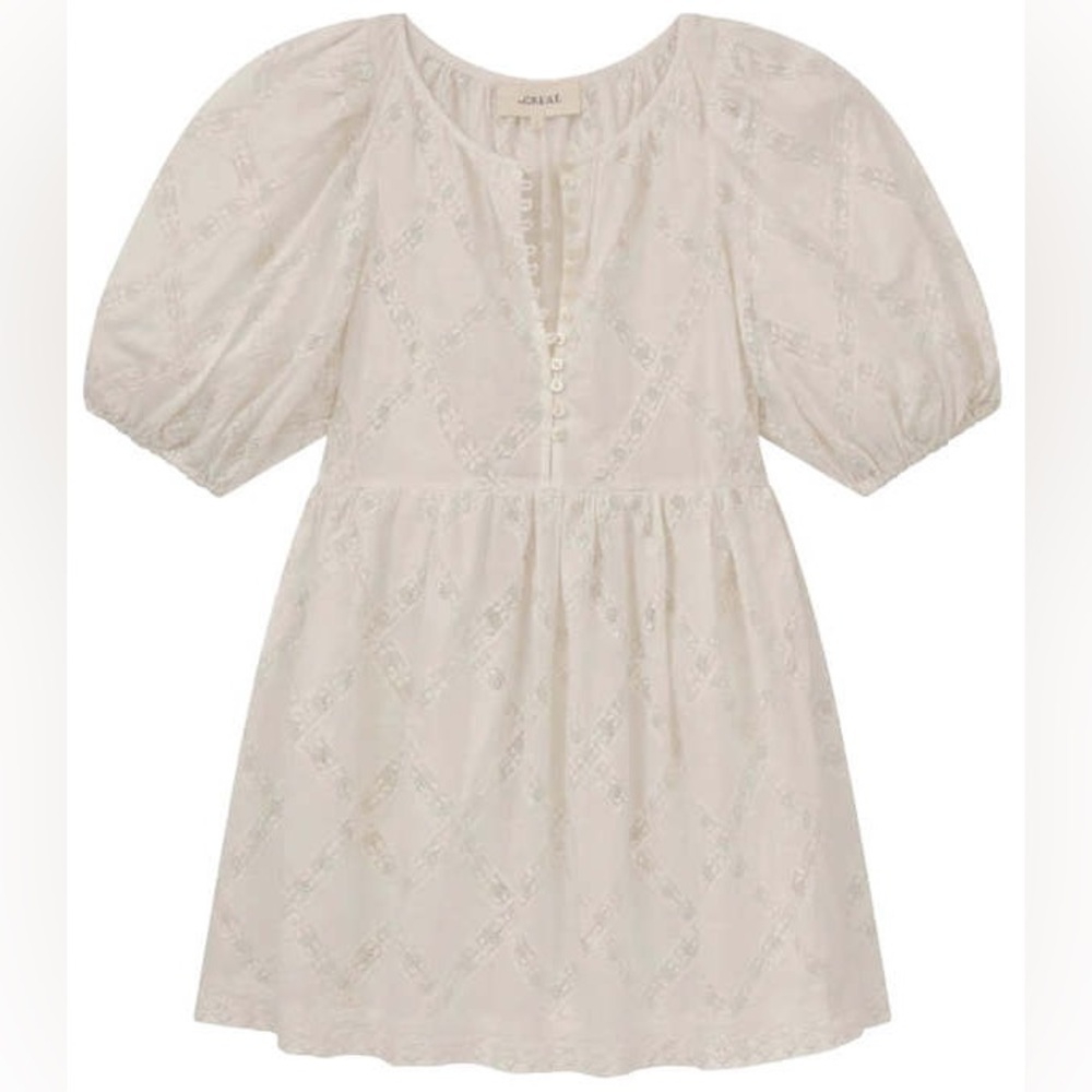 The Great White Eyelet Pathway Short Sleeve Mini Dress Size 0 / XS / S
